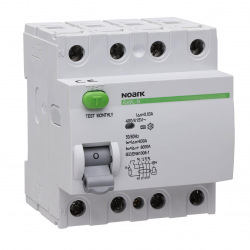 NOARK Wyłącznik różnicowoprądowy RCCB 4P 25A 0,03A typ AC Ex9L-N 108331