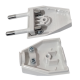 Wtyczka prosta PŁASKA b/u 10A 250V biała ZN-11-BI