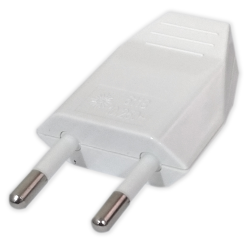 Wtyczka prosta PŁASKA b/u 10A 250V biała ZN-11-BI