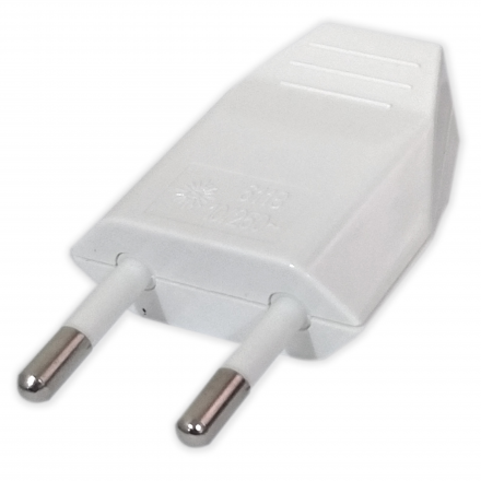 Wtyczka prosta PŁASKA b/u 10A 250V biała ZN-11-BI