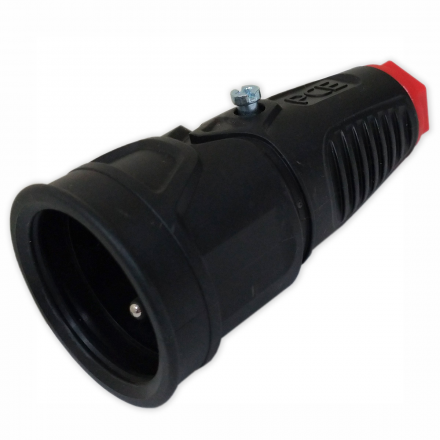 PCE Gniazdo przenośne gumowe IP20 z uziemieniem 16A 250V 2410-srw