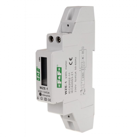 F&F Licznik energii elektrycznej na szynę cyfrowy 1F 5(45)A WZE-1