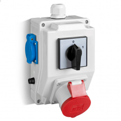 ELEKTRO-PLAST Zestaw instalacyjny gniazdo siłowe 5P 16A + 230V/10A z rozłącznikiem O-I IP44 6272-00