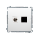 SIMON BASIC Gniazdo antenowe typu F + komputerowe RJ45 kat.6 biały BMAFRJ45.01/11