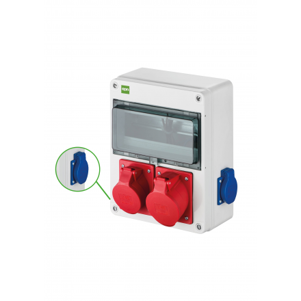 Elektro-Plast Rozdzielnica budowlana skrzynka siłowa RS-10 2x2p+Z, 1x16A,3P+N+Z,1x32A