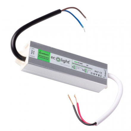 ECOLIGHT Zasilacz hermetyczny IP67 1,25A/15W 12V LED CCTV RTV