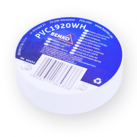 Bemko Taśma izolacyjna PCV 19mm 20m biała