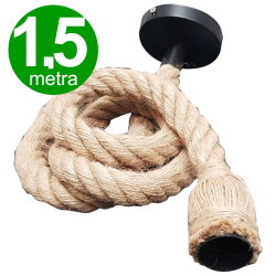 LEDIN Lampa Oprawa wisząca sznur jutowy konopny 1,5m 50W 1xE27 249877