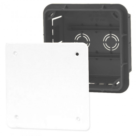 ELEKTRO-PLAST Puszka instalacyjna P/T 96×96 z pokrywą IP40 czarna 11.3