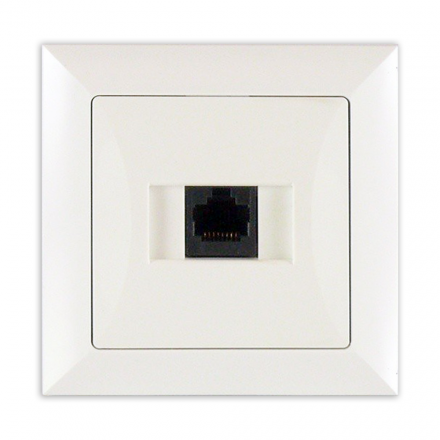 TIMEX OPAL Gniazdo komputerowe RJ-45 w kolorze białym