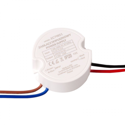 ECOLIGHT Zasilacz Dopuszkowy 15W 12V 1,25A EC79851