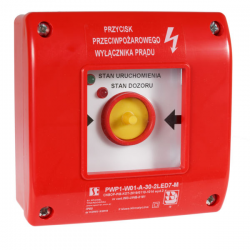 SPAMEL Przycisk przeciwpożarowy natynkowy ROP z diodami IP65 PWP1-W01-A-11-2LED7
