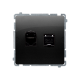 SIMON BASIC Gniazdo komputerowe podwójne RJ45 kat.6 do ramki czarny mat BM62.01/49