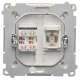 SIMON BASIC Gniazdo antenowe typu F + komputerowe RJ45 kat.6 biały BMAFRJ45.01/11