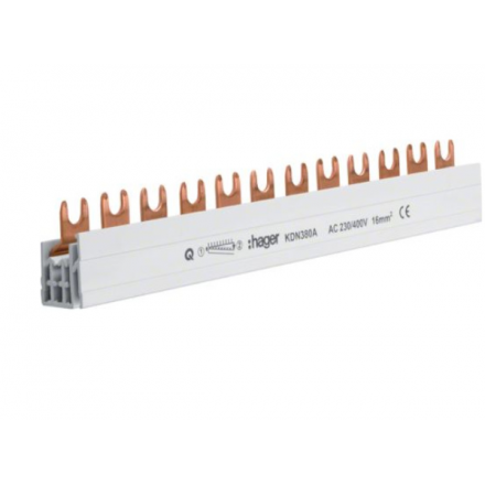 HAGER Szyna łączeniowa pozioma 1F 80A 3P 12M 16mm KDN380A