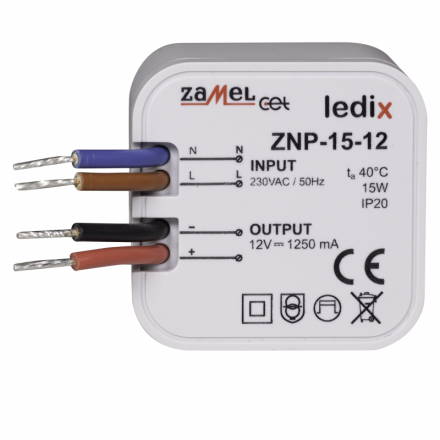 ZAMEL LEDIX Zasilacz LED dopuszkowy 12V 15W ZNP-15-12