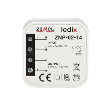ZAMEL LEDIX Zasilacz LED dopuszkowy 14V 2W ZNP-02-14