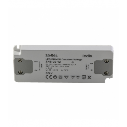 ZAMEL LEDIX Zasilacz LED natynkowy 12V 20W ZNS-20-12