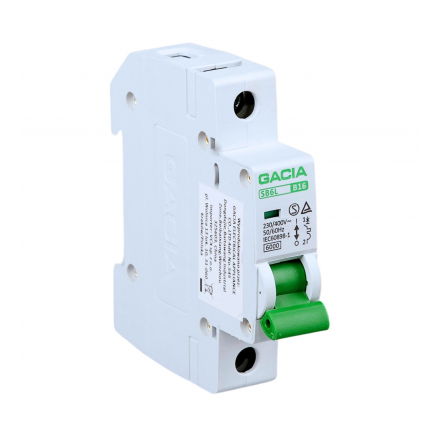 GACIA Wyłącznik nadprądowy SB6L B 1P 16A 6kA AC