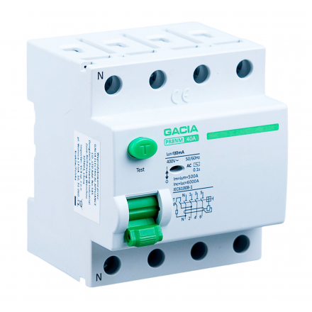 GACIA Wyłącznik różnicowoprądowy PR8NM 4P 40A 100mA AC