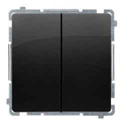 SIMON BASIC Wyłącznik łącznik podwójny świecznikowy do ramki czarny mat BMW5.01/49