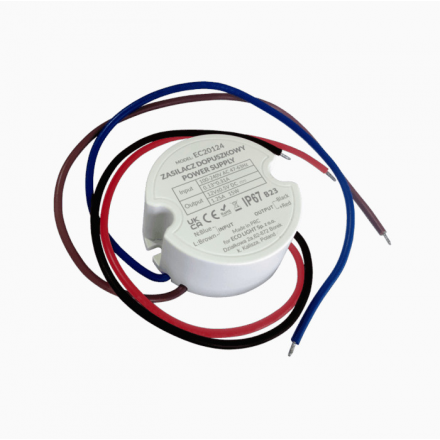 Zasilacz IP67 do puszki 1,25A 15W 12V/ EC20124