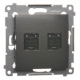 SIMON 54 Gniazdo komputerowe podwójne RJ45 do ramki antracyt D62.01/48
