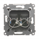 SIMON 54 Gniazdo komputerowe podwójne RJ45 do ramki antracyt D62.01/48