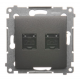 SIMON 54 Gniazdo komputerowe podwójne RJ45 do ramki antracyt D62.01/48