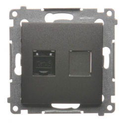 SIMON 54 Gniazdo komputerowe RJ45 do ramki antracyt D61.01/48