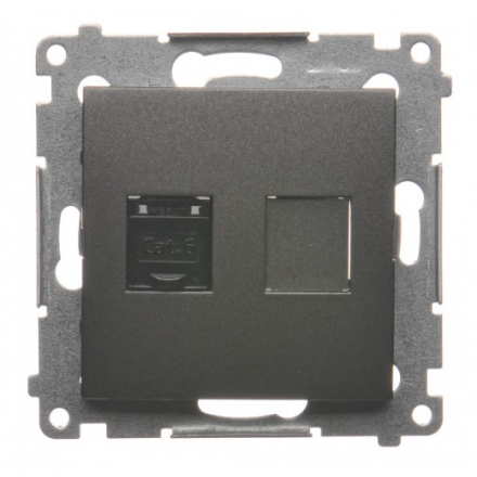 SIMON 54 Gniazdo komputerowe RJ45 do ramki antracyt D61.01/48
