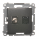 SIMON 54 Gniazdo antenowe typ F + komputerowe RJ45 do ramki antracyt DASFRJ45.01/48