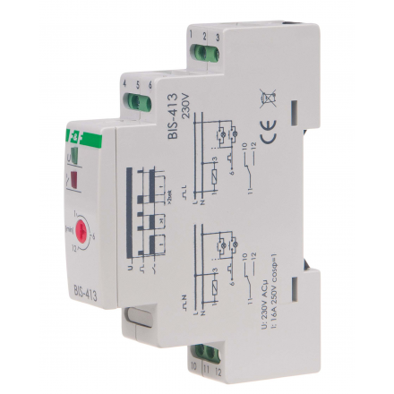 F&F Przekaźnik impulsowy bistabilny z wyłącznikiem czasowym 16A 230V AC 1P BIS-413