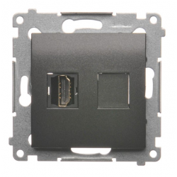 SIMON 54 Gniazdo HDMI do ramki antracyt DGHDMI.01/48