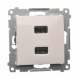 SIMON 54 Gniazdo ładowarka USB podwójna biała DC2USB.01/11