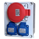FAMATEL Rozdzielnica budowlana skrzynka siłowa 3P+N+Z 32A/400V + 2x2p+Z 16A/250V IP54 3073.0056