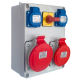 FAMATEL Rozdzielnica budowlana z wyłącznikiem O-I 5P 16A+32A/400V + 2x2p+Z 16A/250V IP54 3074.0026