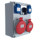 FAMATEL Rozdzielnica budowlana z przełącznikiem L-0-P 5P 16A+32A/400V + 2x2p+Z 16A/250V IP54 3074.0027