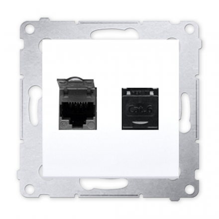 SIMON 54 Gniazdo komputerowe podwójne RJ45 do ramki białe D62.01/11