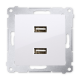 SIMON 54 Gniazdo ładowarka USB podwójna biała DC2USB.01/11