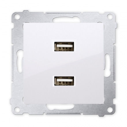 SIMON 54 Gniazdo ładowarka USB podwójna biała DC2USB.01/11