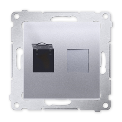 SIMON 54 Gniazdo komputerowe RJ45 do ramki srebrny mat D61.01/43
