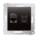 SIMON 54 Gniazdo komputerowe podwójne RJ45 do ramki antracyt D62.01/48
