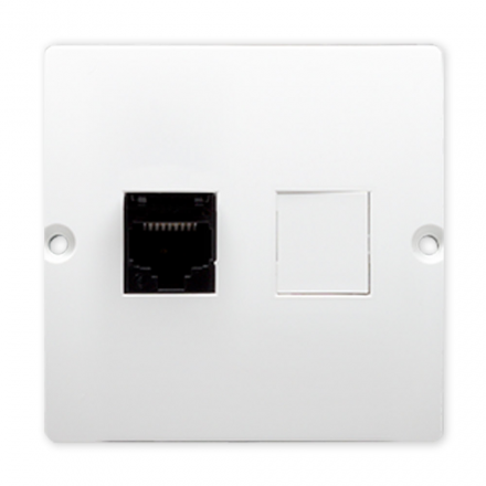SIMON BASIC Gniazdo komputerowe RJ45 do ramki białe BMF51.02/11