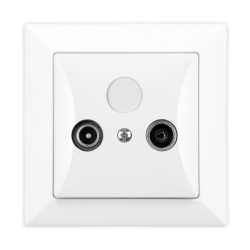 TIMEX OPAL Gniazdo antenowe RTV przelotowe białe GAP Op/P BI