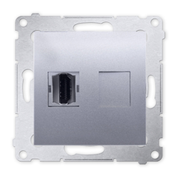 SIMON 54 Gniazdo HDMI do ramki srebrne DGHDMI.01/43