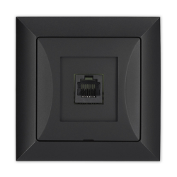 TIMEX OPAL Gniazdo komputerowe RJ45 8pin zacisk krone LSA+ czarny mat GTP-12 Op CZ/MAT