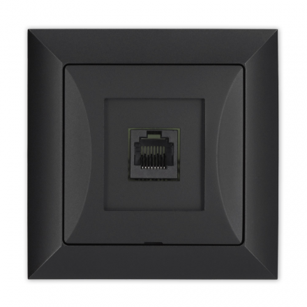 TIMEX OPAL Gniazdo komputerowe RJ45 8pin zacisk krone LSA+ czarny mat