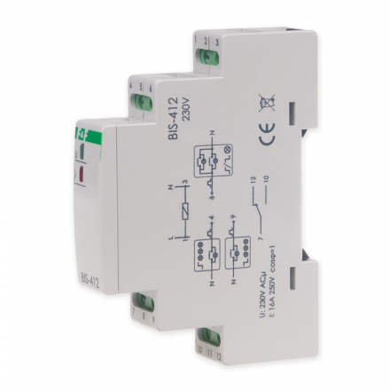 F&F Przekaźnik impulsowy bistabilny grupowy 16A 230V AC 1P BIS-412