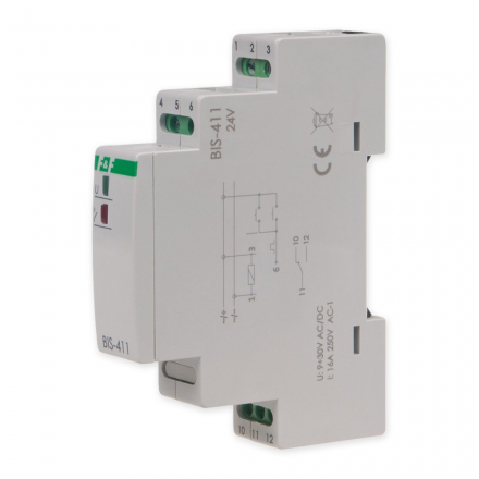 F&F Przekaźnik impulsowy bistabilny włącz-wyłącz 16A 24V AC/DC 1P BIS-411